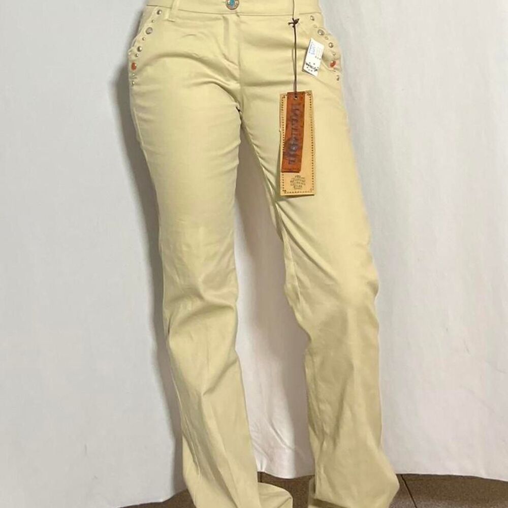 Low-rise straight leg jeans with studs By Pinkoil